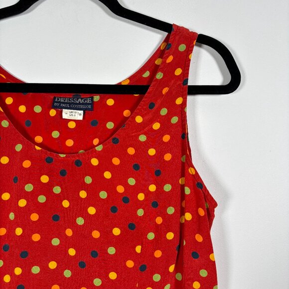 Vintage Silk Polka Dot Tank Top Sleeveless Quiet Luxury Old Money Size Medium - Picture 2 of 6